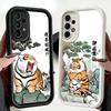 Чехол для телефона Samsung Galaxy A17 A16 A15 A14 A13 Мультяшный Толстый Тигр Смешной A56 A36 A26 A55 A35 A25 A54 A34 A24 A53 A33 A23 A07 A0