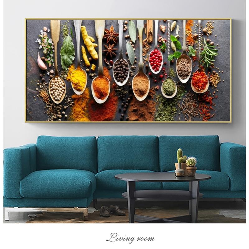 Кухонная тема, травы и специи для приготовления пищи, холст, художественные постеры и принты, холст, картины на стене, художественные фотографии, Декор Куадрос