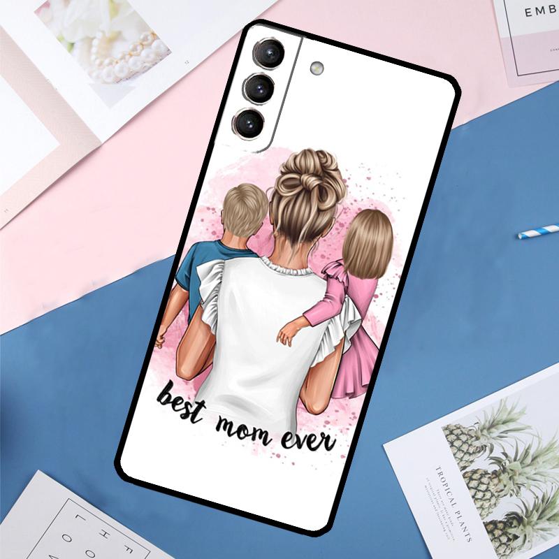 Мама Дочь Девочка Сын Папа Чехол Для Samsung Galaxy S23 S22 S24 Ultra Note 20 S20 S21 FE S9 S10 Note 10 Plus Задняя Крышка