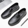 Туфли Doudou мужские летние новые мужские повседневные кожаные туфли закрывающие ноги ленивые туфли мягкая подошва дышащие деловые
