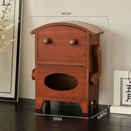 Мини-шкафчик для хранения в форме робота Деревянная шкатулка для украшений Ящик и держатель для салфеток Настольный органайзер для украшений Косметики Туалетного столика Общежития Спальни