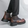 38-46 Casual Men's Boots Retro Thick Bottom Style Daily Work or Busines Office Fashion Leather Shoes Suit Autumn and Winter