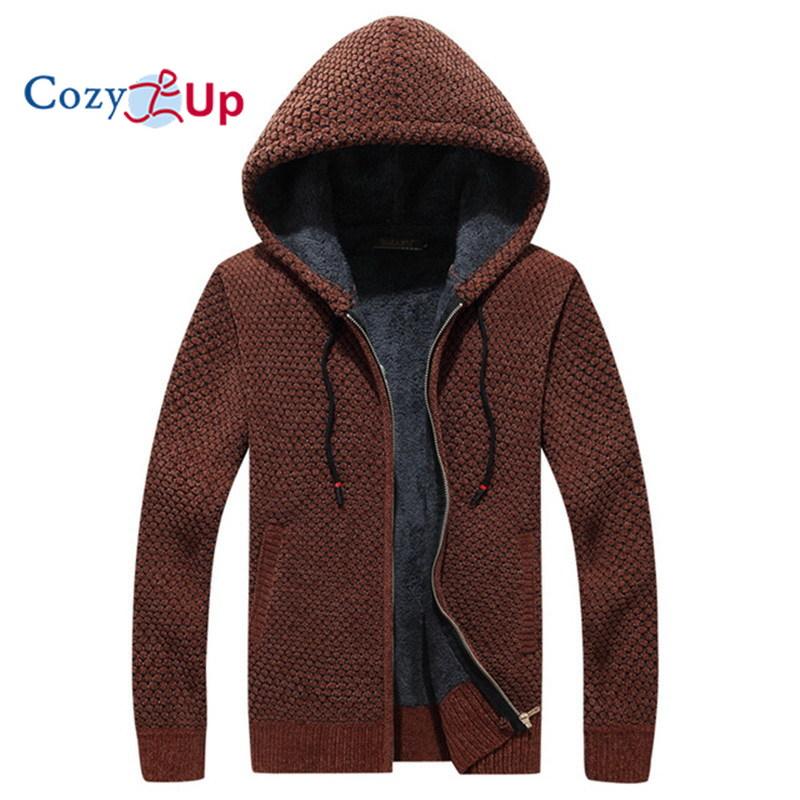 Cozy Up Men Cardigan Sweater with Thick Wool and Hoodie Casual Sweater Warm Coat
