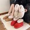 Модная обувь для женщин Зимние женские ботинки Круглый носок Однотонные Флок Плюшевые Теплые Повседневные Снежные ботинки Женские Модные Уличные Уличные Ботильоны
