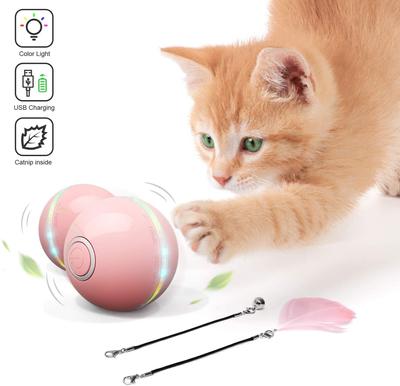 Игрушки для кошек для домашних кошек, Интерактивный мяч для кошек со светодиодной подсветкой и игрушки с кошачьей мятой, Перезаряжаемая через USB умная игрушка для кошек, Автоматически вращающийся мяч для котят