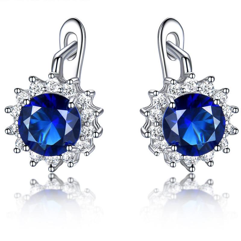 Gica Gema Ювелирные изделия из стерлингового серебра 925 пробы с синим цветком, великолепные новые поступления, серьги-гвоздики для женщин, изысканные ювелирные изделия высокого качества, подарок на День святого Валентина