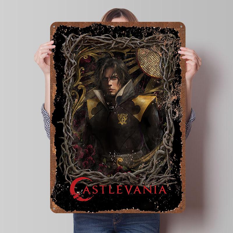 CastlevaniaS Жестяные Плакаты Настраиваемое Настенное Искусство Ретро Винтажные Металлические Жестяные Знаки для Игровой Комнаты Декор Эстетичный Дом