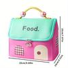 Non Food Contact Adorable House Shaped Insulated Lunch Bag Portable,Large Capacity with Aluminum Foil Lining, Easy To Clean, Vibrant Colors