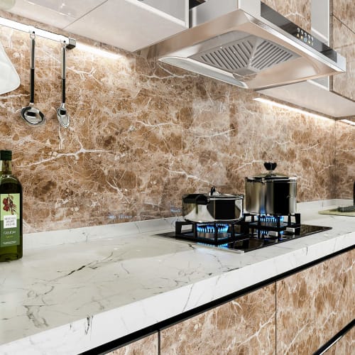 Лист мраморных обоев VEELIKE, Коричневый, 40 см x 9 м, Отклеиваемый, Легко наносится, Самоклеящийся, Водонепроницаемый, Термостойкий, Устойчивый к пятнам, Маслостойкий,