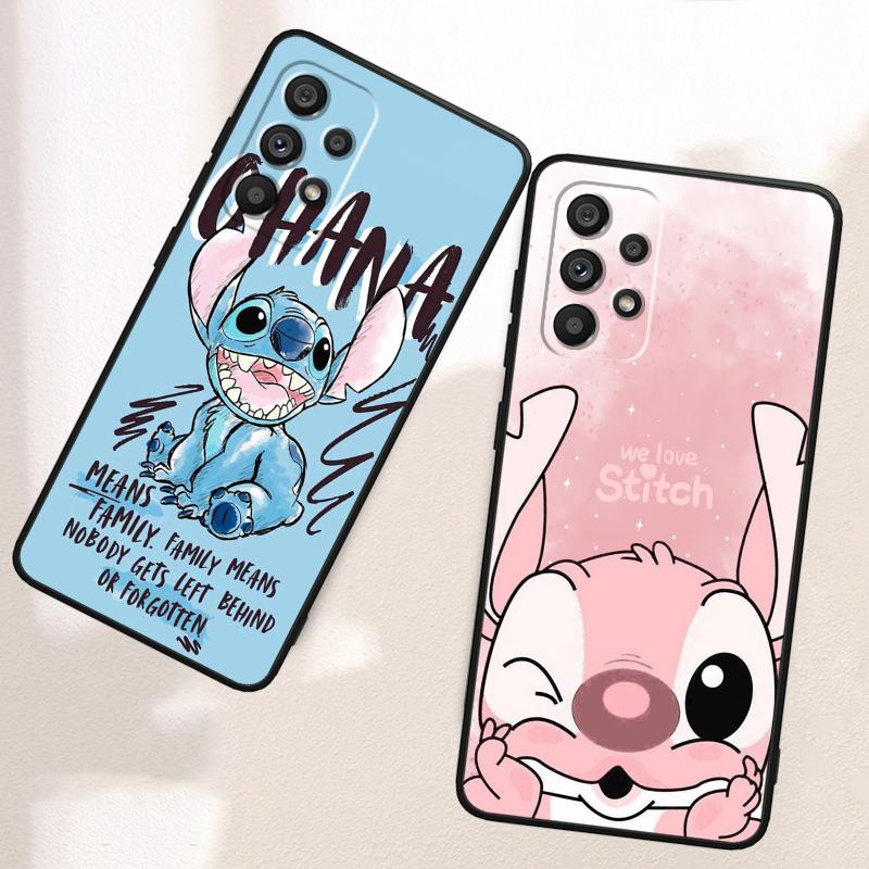 OHANA Stitch Cute для Samsung Note 20 10 Ultra Plus A31 A14 A12 A70 A34 A25 A04 A05 A15 A24 5G черный чехол для телефона