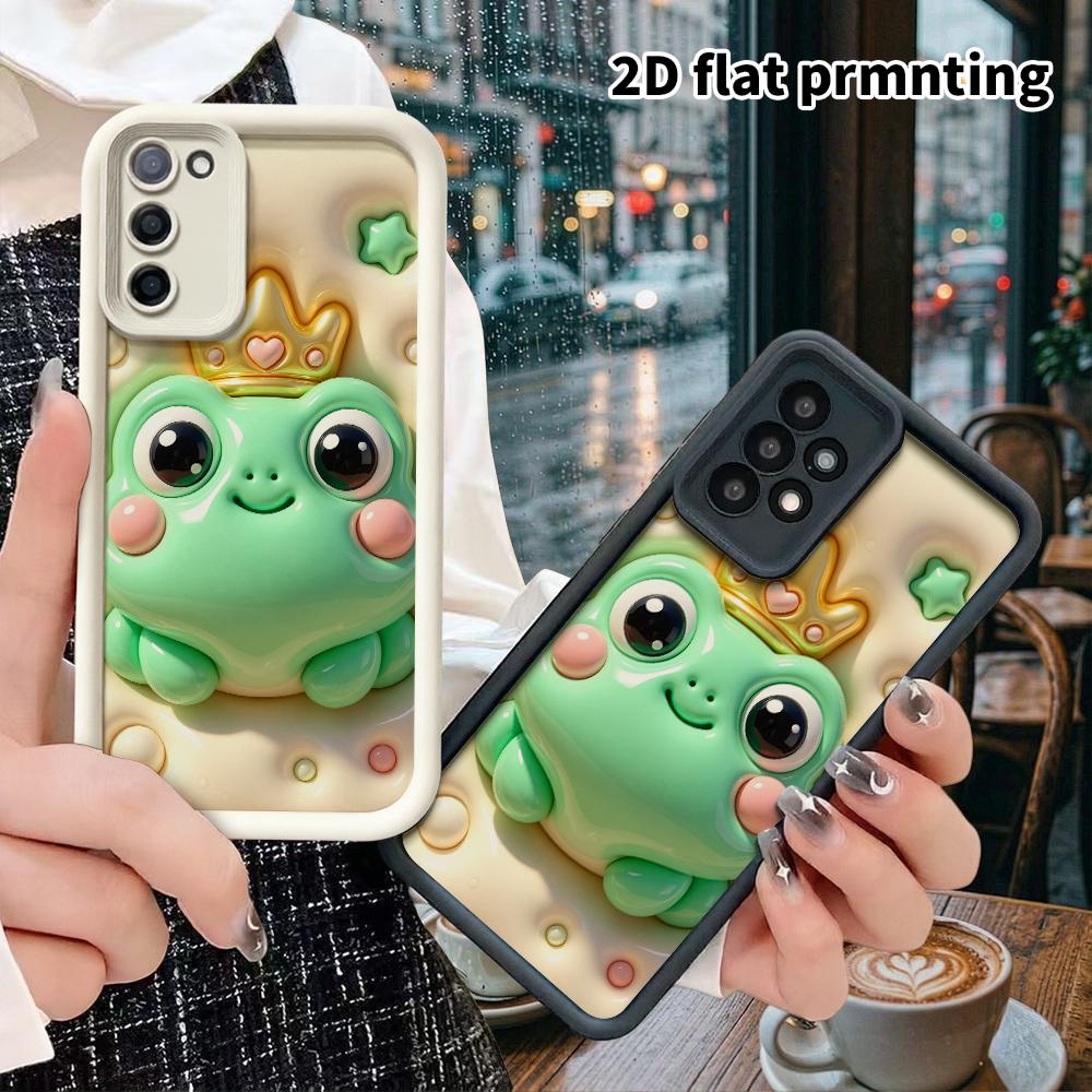 Чехол для телефона: 2D плоский, подходит для Samsung Galaxy A34 A35 M05 M06 S20 S22 S21 FE Plus 5G защитный чехол, корона маленькая лягушка, идеальный Рождественский и Хэллоуинский