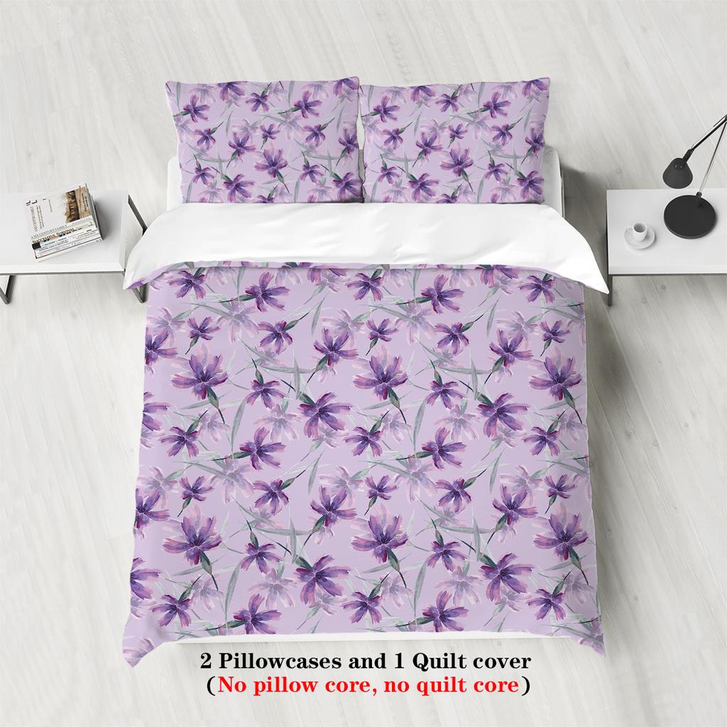 3Pcs Spring Scenery Bird Pattern Printed Duvet Cover Set, Queen, King, Double Bed, For Women And Adults Bedroom, Hotel