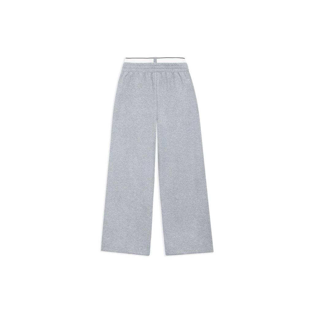 Li Ning Sports Lifestyle Series прямые свободные трикотажные джоггеры унисекс серые AKLS978-1