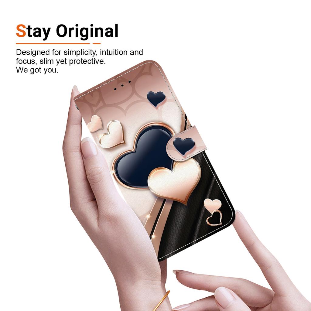 Handmade PU Leather Flip Case for Xiaomi 14T / Xiaomi 14T Pro Anti-Slip Shockproof Cover with Wrist Strap & Heart/Rose Cat Designs