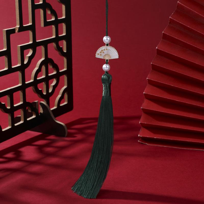 Pearl White Hanfu Style Tassel Pendant for Car or Bookmark