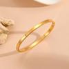 Stainless Steel Women's Bracelet with Diamonds and Four-Leaf Clover Studs - Non-fading, Cross-border Design.