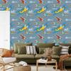 Colorful retro airplanes wallpaper for living room and bedroom 50x1000