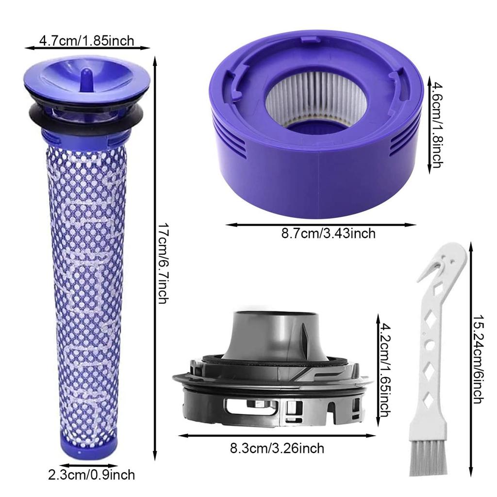 Фильтр EATBALE, совместимый с роботом-пылесосом Dyson V7 V8 x 2 Задний фильтр x 1 Задняя крышка двигателя Фильтр Hepa post x 1 Чистящая щетка x 1