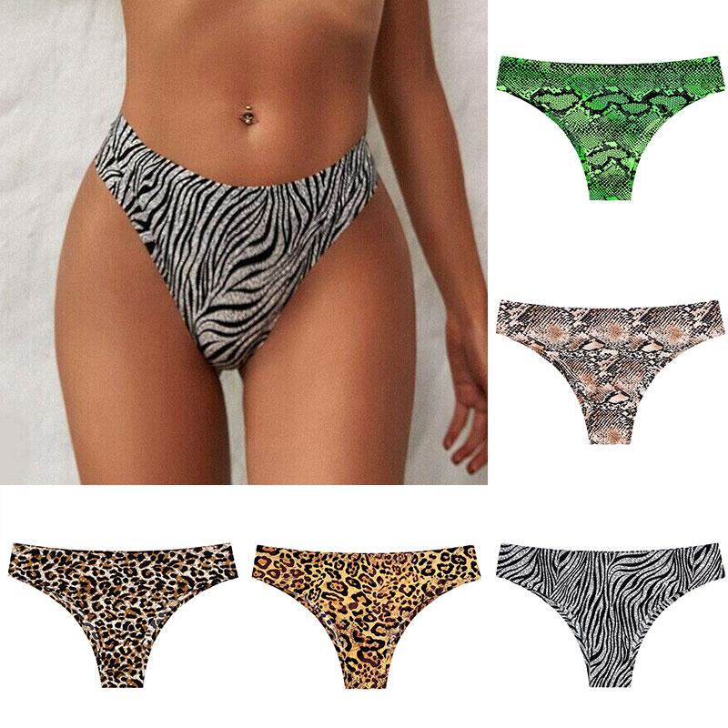 Women's Underwear Animal Print Sexy Seamless Panties Leopard Thong Briefs Ladies Knickers
