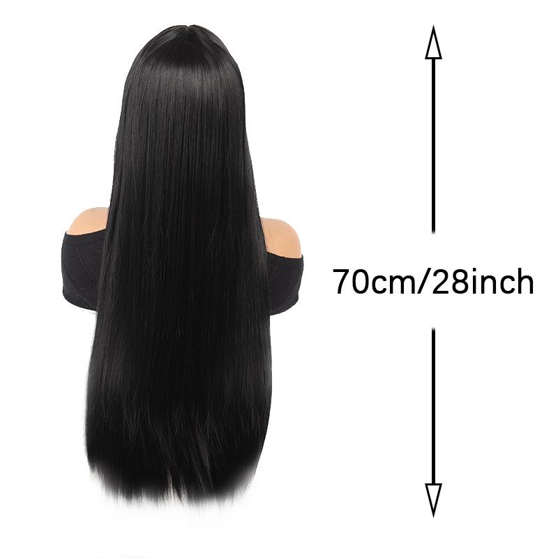 Длинный прямой парик в кружевном стиле, длинный прямой парик, парик из термостойкого волокна, женский парик, простой и удобный