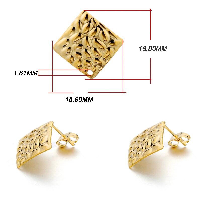 10 шт., геометрические круглые серьги-гвоздики из нержавеющей стали, серьги-гвоздики золотого цвета с цветком, базовый разъем для DIY, аксессуары для изготовления ювелирных изделий