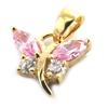 [M9575] - Pink Gold Plated 'Butterflies of Charm' Pendant - 12x9 Mm