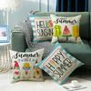 Hot Colorful Summer Home Bedroom Living Room Sofa Cushion Pillow Cover Linen Letter Print Cartoon