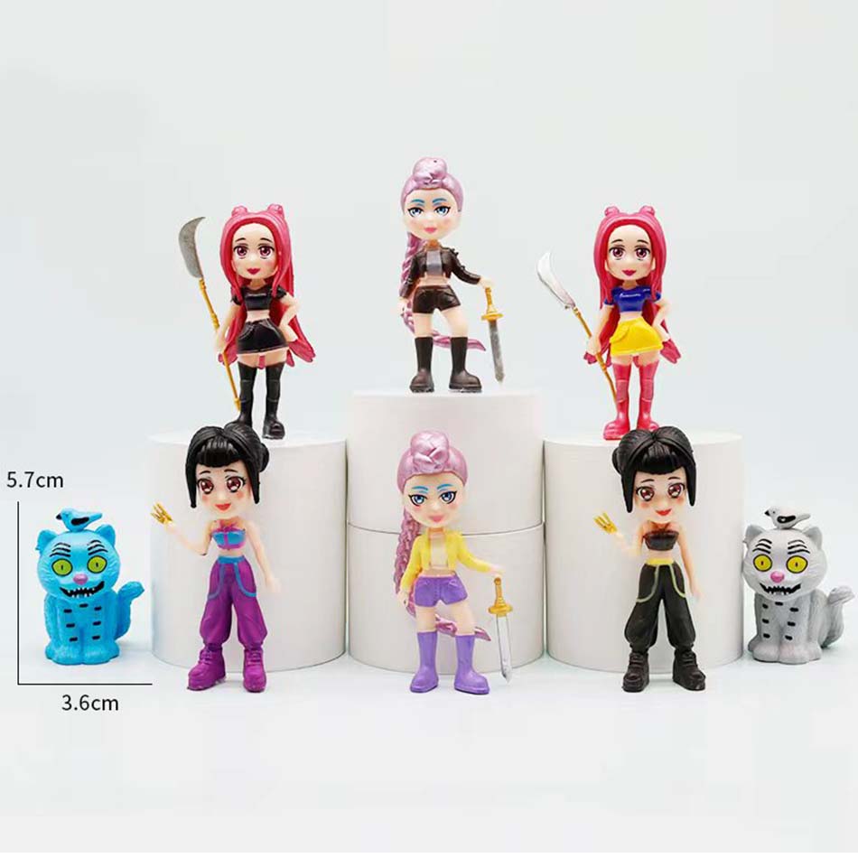Продано K-pop Охотники на демонов Фигурка Игрушка Мультфильм Руми/Мира/Зои Фигурка Действия ПВХ Настольное Украшение Модель Кукла Игрушка Подарок для Фанатов
