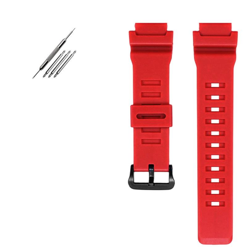 Силиконовый ремешок для часов 18 мм для Casio WS-1400H/1300/1700H W-737H Спортивный полимерный силиконовый ремешок Аксессуары для мужских браслетов