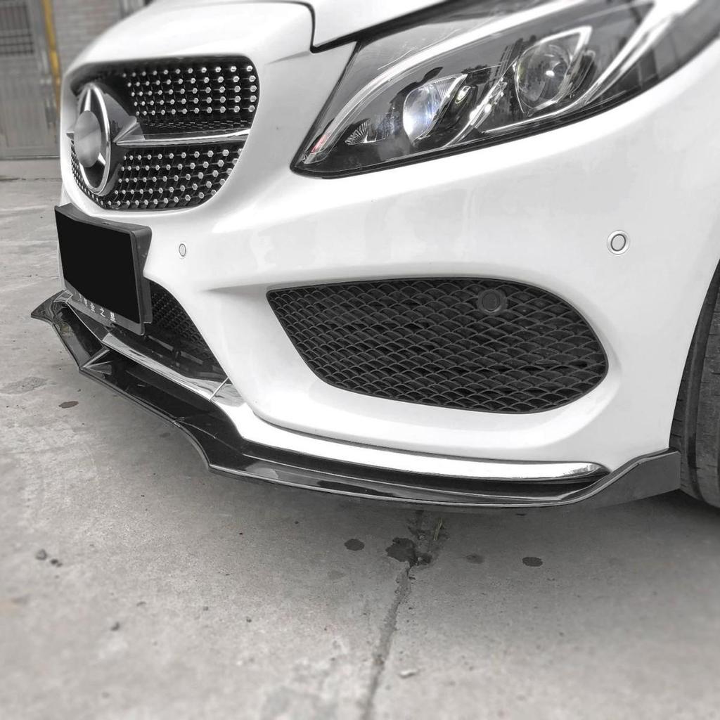 Front Lip & Rear Spoiler Deflector for 2015-2018 Mercedes-Benz C-Class W205 C260 C200