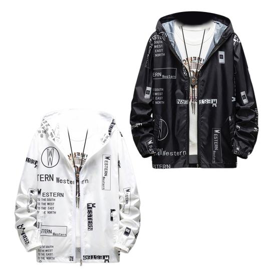 Мужское солнцезащитное пальто с капюшоном и длинными рукавами, карманами на молнии, солнцезащитная куртка с буквенным принтом, быстросохнущая верхняя одежда для рыбалки