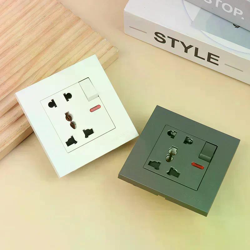 Универсальная 18 Вт Type-C Быстрая зарядка 5-контактная розетка, Настенная электрическая розетка Великобритании с USB-зарядкой, Белая умная двойная силовая розетка