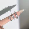 Silver butterfly personality stacked open ring female ins cold wind minimalist light luxury temperament cross versatile ring