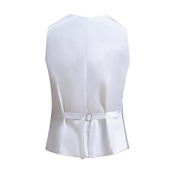 Мужской жилет с блестящими пайетками, без рукавов, Slim Fit Cardiagn, однобортный, с V-образным вырезом, регулируемая пряжка на спине, сценическое шоу, ведущий, мужской жилет