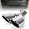 Stainless Steel Chrome Dual Outlet Tail Throat Car Muffler 63mm Exhaust Pipe Trim Universal