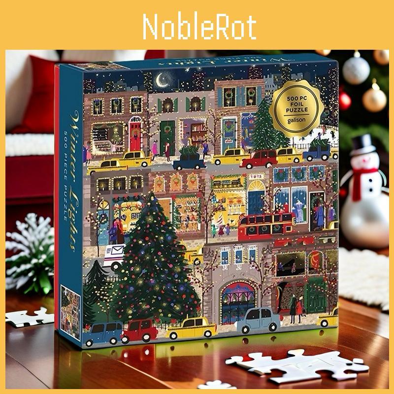 Winter Christmas Street Scene Pattern Puzzle Toy For Adults Diy Decor Home