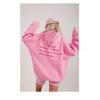 Розовый женский свитшот Oversize с капюшоном