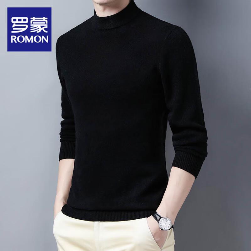 Romon Men's Pure Wool Chunky Knit Sweater