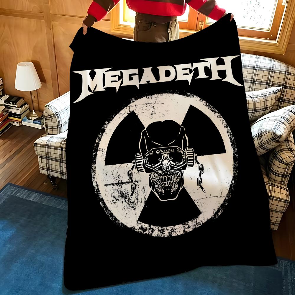 Музыкальный M-Megadeth Плед из фланели Подходит для диванов, кроватей, офисов, путешествий, походных стульев