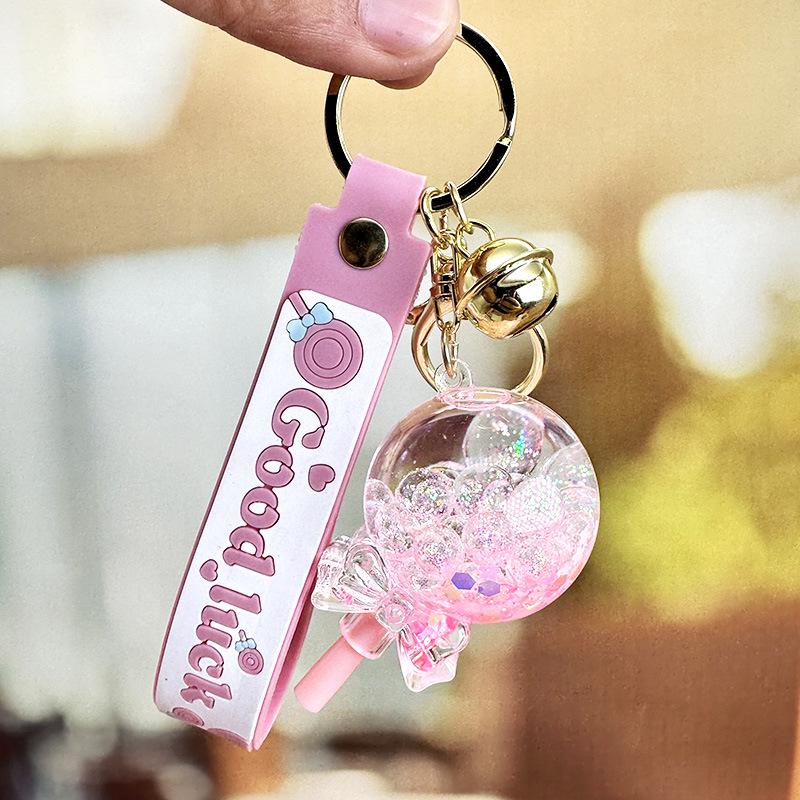 Изысканный брелок-леденец с плавающим песком: Милый брелок для школьных сумок девочек