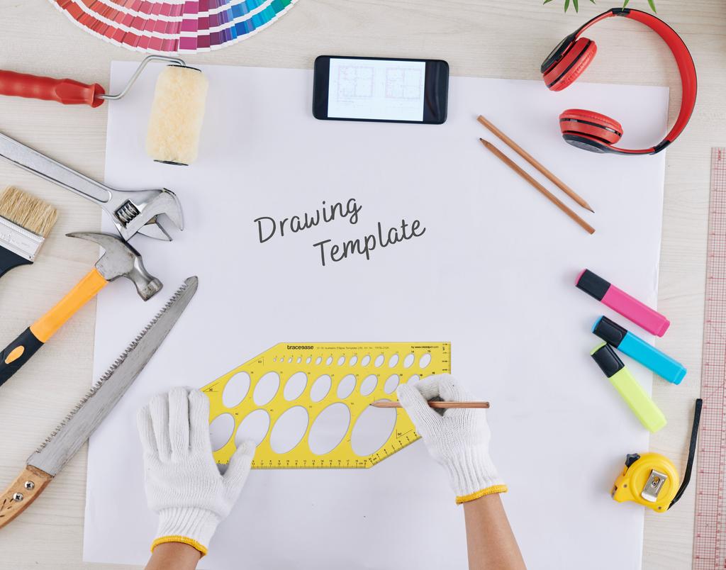 Traceease Геометрическое черчение Изометрический шаблон эллипса Трафарет для рисования, шаблон для проектирования Измерительная линейка