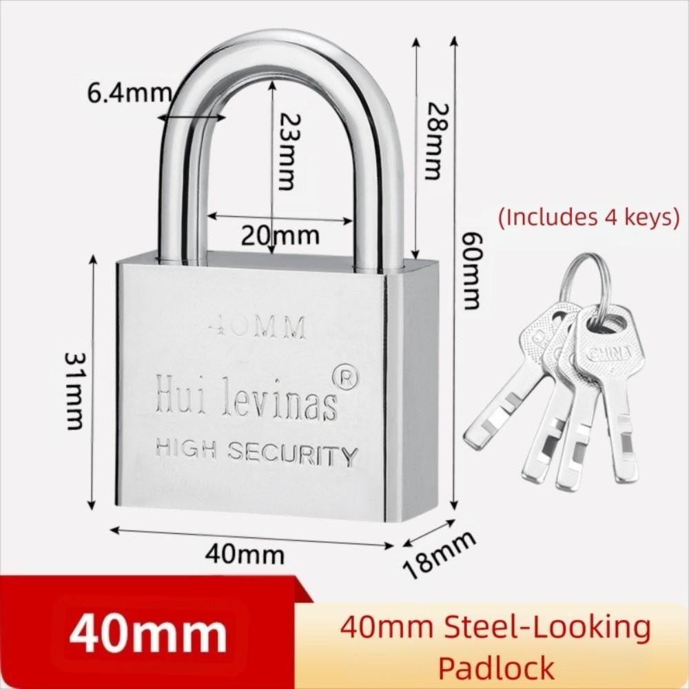 Waterproof Stainless Steel Padlock Small Lock Head Anti-theft Lock Household Lock  Door Lock