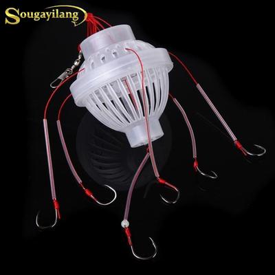 Высококачественная коробка для снастей для реки, пруда и озера, клетка-кормушка с шестью прочными рыболовными крючками, полезные инструменты, подарок, другие рыболовные инструменты