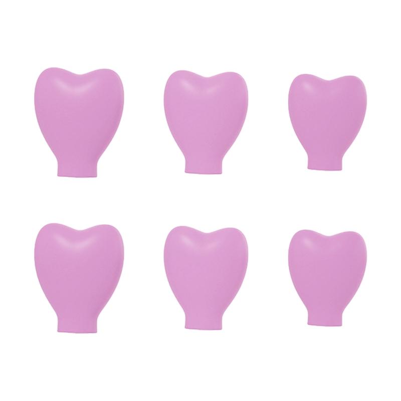 Чехлы для кистей для макияжа 6 шт. Органайзер для кистей для теней для век защитный колпачок для женщин на открытом воздухе путешествия портативные принадлежности в форме сердца