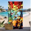 Пляжное полотенце с принтом Pokémon, Большое впитывающее быстросохнущее полотенце для летнего отдыха на природе и плавания