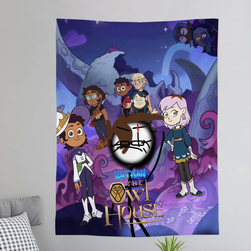 Cartoon The OOwl House Tapestry Art Printing Cheap Hippie Wall Hanging Bohemian Wall Tapestries Mandala Art Home Decor
