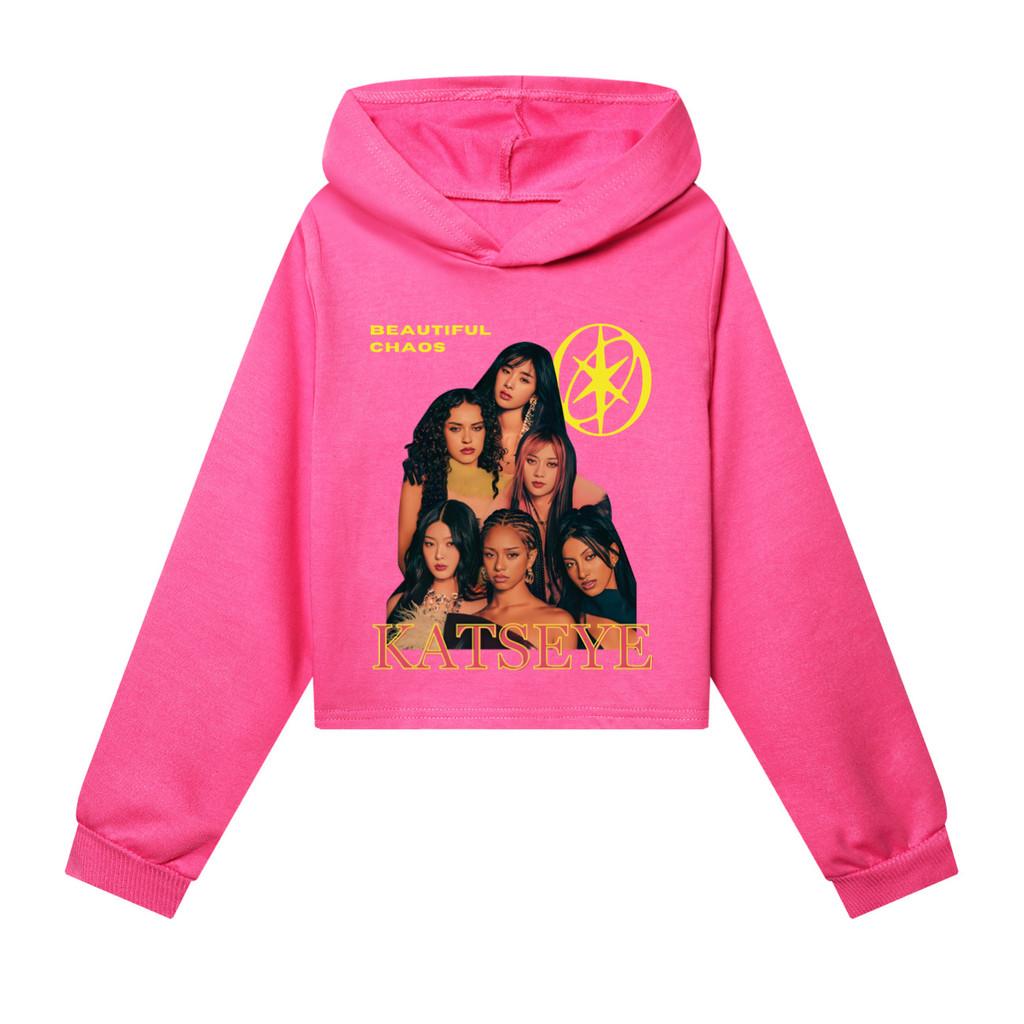 5346 Детские толстовки с длинными рукавами и принтом KATSEYE для девочек, осенне-зимние, повседневные