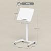 Height Adjustable Standing Desk Mobile Desk With Tiltable Desktop Safety Stopper Wheels White