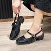 Fashion Vintage Block Heel Closed Sandals for Women High Quality Vip 2025 Trending Pvc Comfort Korea The Best Anti Slip Hot Woman Shoes