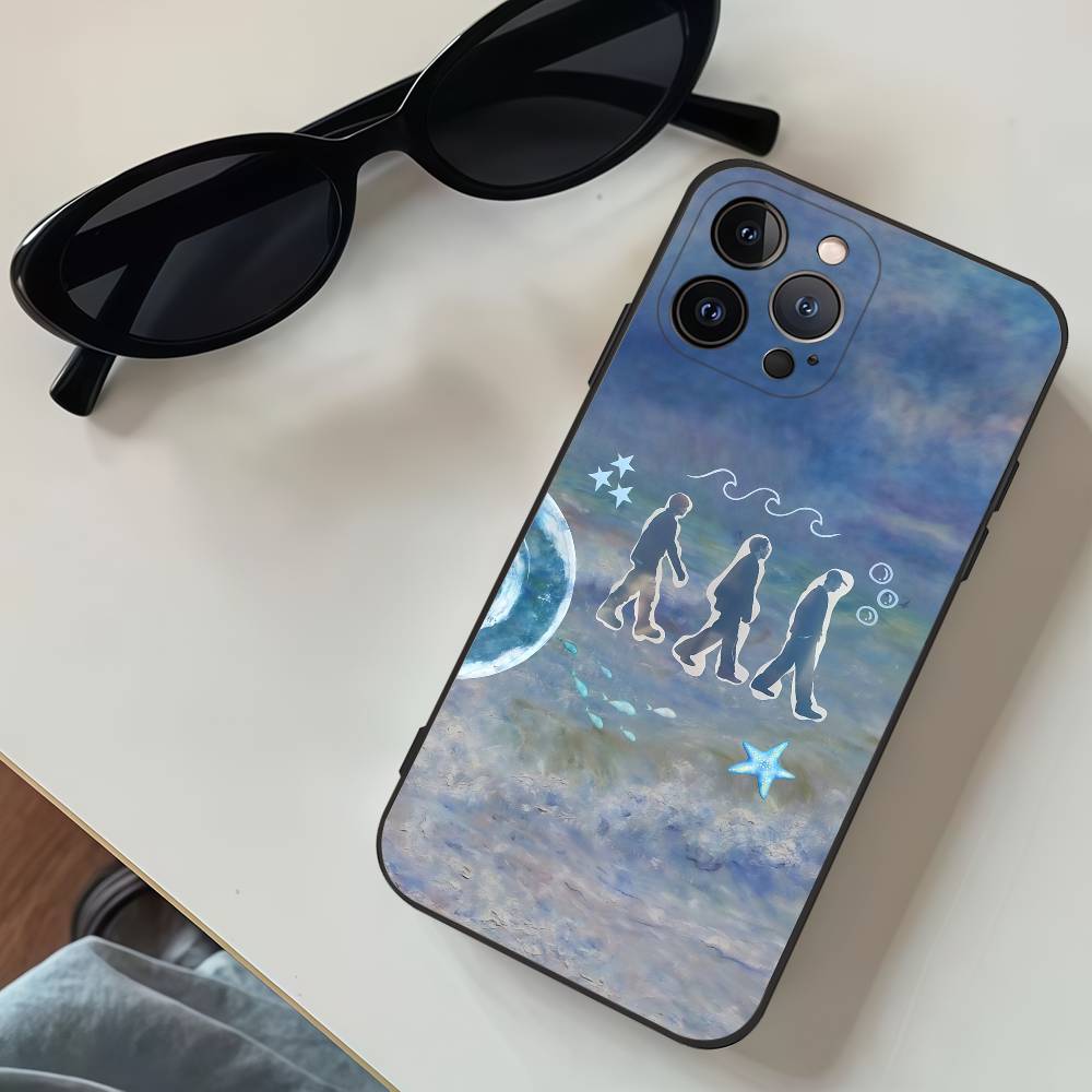 Wave To Earth Phone Case Black Silicone Matte Phone Case For Iphone 17 Air 16 15 14 13 12 11 Pro Max TPU Soft Case